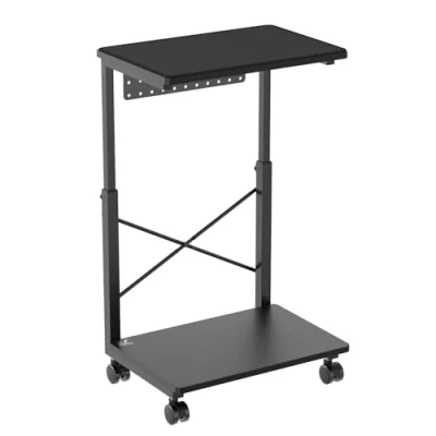 Abbildung von NanoRS Höhenverstellbarer CPU Computerwagen mit Regal bis 80 kg belastbar Mobiler PC Wagen Stauraum flexibel Rollen Wasserfeste Ablage RS430