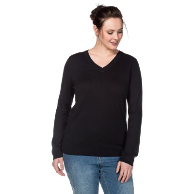Abbildung von Sheego Strickpullover, Damen, Größe: 40/42, Black