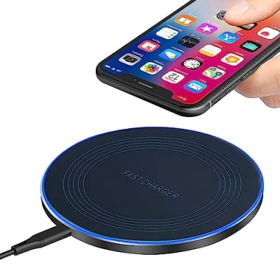 Abbildung von Wireless Charger Pad, 20W Kabelloses Ladegerät, Induktives ladegerät Samsung Kompatibel für Galaxy S23 S22 S21 S20, Induktive Ladestation iPhone Induktionsladegerät mit 16 15 14 13 Google Pixel