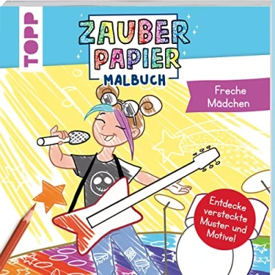 Abbildung von Zauberpapier Malbuch Freche Mädchen: Entdecke versteckte Muster und Motive!