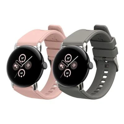 Abbildung von kwmobile Uhrenarmband 2x Sportarmband für Google Pixel Watch 3 41mm / 2 Pixel, Armband TPU Silikon Set Fitnesstracker