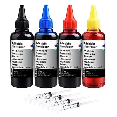 Abbildung von Hallosun 400ml Tinte Refill Kit Kompatibel mit HP Tintenpatronen 307XL 305XL 650XL 351XL 350XL 300XL 901XL 62XL 21XL 23XL Serie nachfüllbaren CISS CIS System