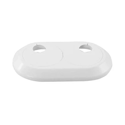 Abbildung von tecuro Badarmatur Doppel Scharnierrosette Rohrabstand einstellb. von 35 58 mm weiß