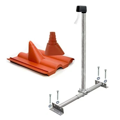Abbildung von Premium X Basic Dachsparrenhalter 100cm Mast Sparrenhalter für Satellitenschüssel Satellitenantenne SAT TV Dach Antennenmontage Set