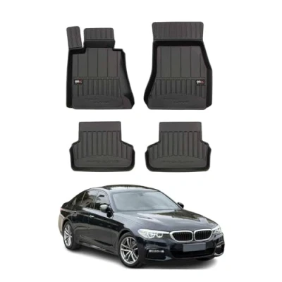 Abbildung von OMAC Gummi Fußmatten kompatibel mit BMW 5er G31 Touring 2017 2020 Premium Schwarz 4X