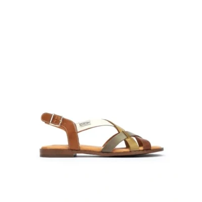 Abbildung von Pikolinos Flache Sandalen in Leder ALGAR für Frauen Farbe Brandy