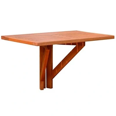 Abbildung von Hängetisch Stanford Balkontisch Klapptisch Eukalyptus 60x40cm Balkon Gartentisch Gartenmöbel Holz