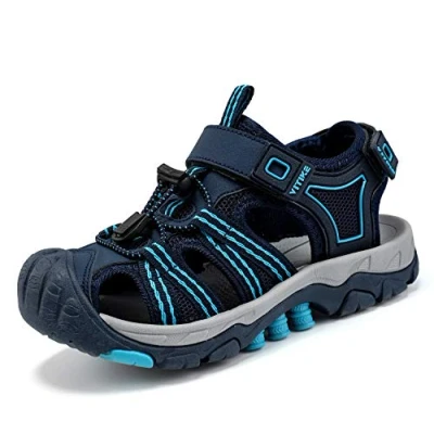 Abbildung von Kinder Sandalen Jungen Geschlossene Sommerschuhe Sports Outdoorsandalen Mädchen Trekkingsandalen Wandern Strand Schuhe Blau gr.28