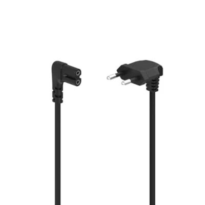 Abbildung von Hama Netzkabel, beidseitig gewinkelt, Euro Stecker, Doppelnut, C7, 1,5 m Typ C (Eurostecker) (150 cm)