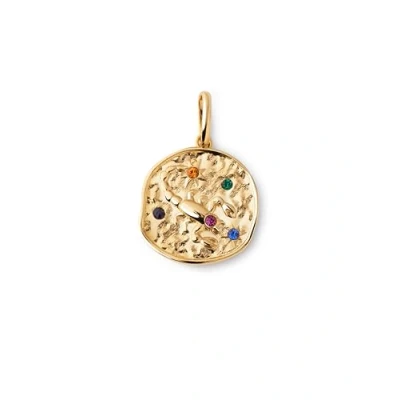 Abbildung von SINGULARU Organic Colours Zodiac Charm Skorpion Sterling Silber Anhänger mit 18Kt vergoldetem Finish kombinierbar Halskette Damenschmuck
