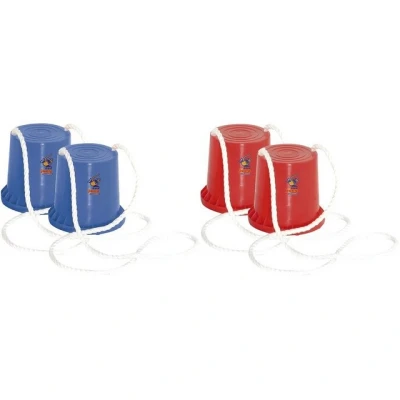 Abbildung von Hudora Spielzeug Gartenset 76073 Rot Blau 2 Paar Topfstelzen &quot;Joey&quot; (Rot + Blau)