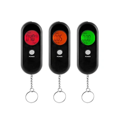 Abbildung von InnovaGoods Tragbarer Alkoholtester, Vermeidet Alkoholexzesse, Leicht &amp; Handlich, 3 Farben Beleuchtung, Schwarz, ABS Material