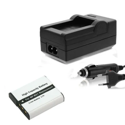 Abbildung von Akku NP BG1+ Ladegerät kompatibel mit SONY DSC H10, H20, H3, H50, H55, H7, N1, N2, T100, T20, W100, W110, W115, W120, W125, W130, W150, W170, W200, W210, W215, W220, W230, W270, W275, W290, W30, W300,W35, W40, W50, W55, W70, W80, W85, W90, WX1, WX10, WX1