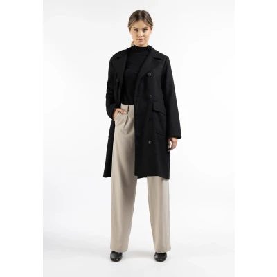 Abbildung von DREIMASTER Klassik Damen Übergangsmantel aus Wollmischung XS / Schwarz 70% Polyester 18% Wolle 10% Polyacryl 2% Viskose