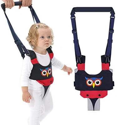 Abbildung von IULONEE Lauflernhilfe Gehhilfe für Baby Stehen Gehen Lernen Helfer Walker Sicherheitsleinen mit Sicherheitsschnalle und Magischen Aufklebern Kleinkind Fuß Assistent Kinder(Blau)