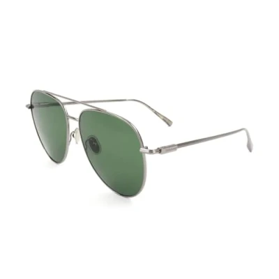 Abbildung von Salvatore Ferragamo Unisex SF308S Sunglasses, 044 Light Ruthenium/Green, 61