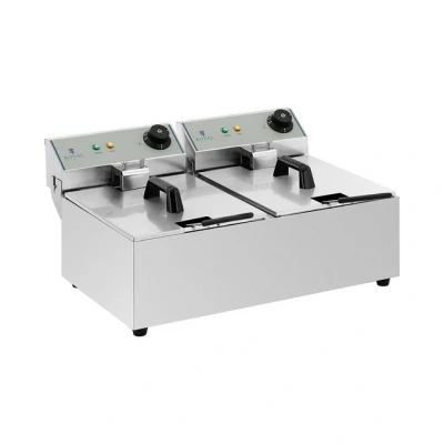 Abbildung von Royal Catering Fritteuse 2 x 10 L Doppel Fritöse 3200 W Edelstahl, 6400
