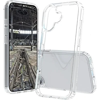 Abbildung von JT Berlin Pankow Clear Schutzhülle kompatibel mit Apple iPhone 16 (Stoßabsorbierend, Wireless Charging Qi kompatibel, Kratzfest, Anti Fingerabdruck) transparent