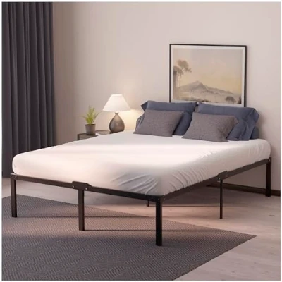 Abbildung von Dreamzie Metallbett 160x200 mit Lattenrost Bettgestell Füßen Höhe 45 cm Stabil, Einfacher Aufbau, Viel Stauraum