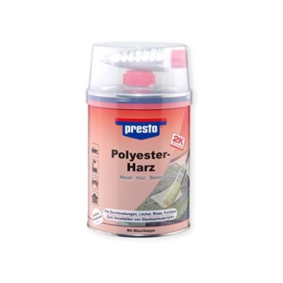 Abbildung von Presto 4X 600528 POLYESTERHARZ Metall Holz Beton ELASTISCH RAKTIV 1000 g