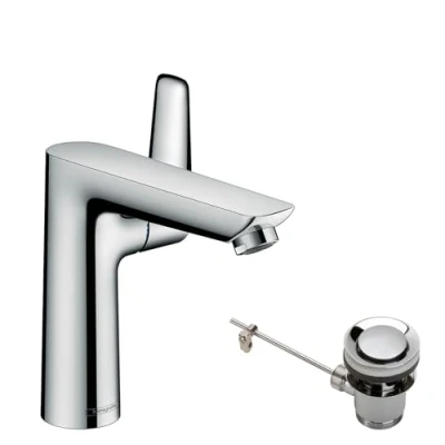 Abbildung von hansgrohe Waschtischarmatur &quot;Talis E&quot;, 15cm, mit Zugstangen Ablaufgarnitur