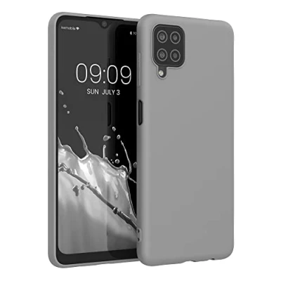 Abbildung von kwmobile Hülle kompatibel mit Samsung Galaxy A12 weiches TPU Silikon Case Cover geeignet für kabelloses Laden Stone Dust