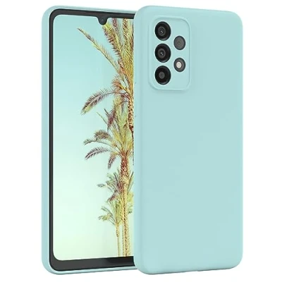 Abbildung von EAZY Case Bumper kompatibel mit Samsung Galaxy A33 5G Flüssig Silikon Handyhülle, Anti Scratch, Fallschutz, Ganzkörper Handyhülle Seidig Weicher Berühren Mint Grün