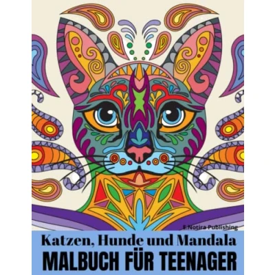 Abbildung von Katzen, Hunde und Mandala Malbuch für Teenager: Erstaunliche Mandalas Buch Jugendliche Stressabbau Entspannung Perfektes Geschenk Kinder, Teenager, Erwachsene, Anfänger