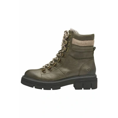 Abbildung von Marco Tozzi Plateaustiefelette, Damen, Größe: 40, Khaki comb Schuhe