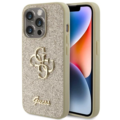 Abbildung von Apple iPhone 15 Pro Hülle Kunststoff Guess Hard Case/Backcover Handyhülle Gold