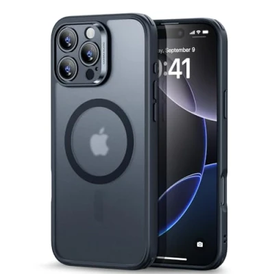 Abbildung von ESR für iPhone 16 Pro Max Hülle (4 in 1) Set, Transparente Matte mit Displayschutzfolie, Kompatibel MagSafe, Militärnorm Schutz, Classic Serie, Mattschwarz
