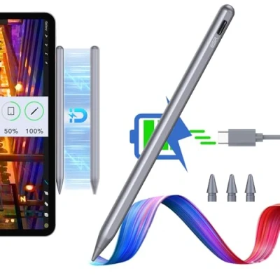 Abbildung von ESR Stylus Pen für iPad, magnetischer iPad Pencil Pro zum kabellosen Laden, Digital mit Neigungsempfindlichkeit und Palm Ablehnung 12.9/11, Air 5/4 mini 6, Grau