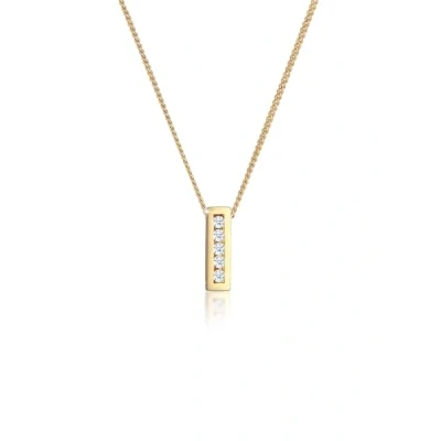 Abbildung von Elli DIAMONDS Halskette Damen Klassisch Elegant mit Diamant (0.075 ct.) in 585 Gelbgold