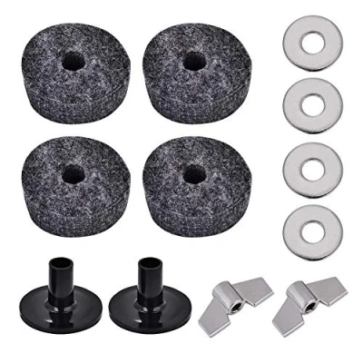 Abbildung von 2Pcs Trommel Cymbal Sleeve + 4Pcs 4cm Cymbale Filzscheibe Flügelmutter Metal Pad Set