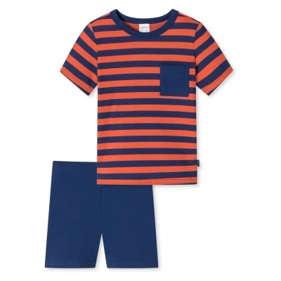 Abbildung von Schiesser Jungen Schlafanzug Set Pyjama kurz 100% Organic Bio Baumwolle Größe 140 Pyjamaset, rot_181071, 92