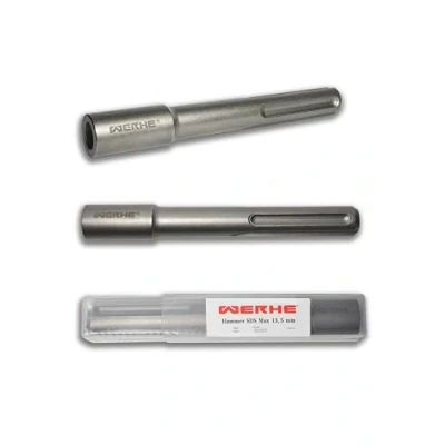 Abbildung von WERHE® Professional SDS Max Erdnageleintreiber zum Einstecken von Tiefenerder Erder Erdung Staberder Innen durchmesser Ø 13,5 mm 162x22 Jack Hammer Picket Pfosten Driver Treiber