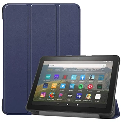 Abbildung von ODQQDO 8 Zoll Tablet Hülle Smart Stand Protective Case Ultra Light mit Auto Sleep Wakemit Wake,Nicht kompatibel Huawei, Samsung,Navy Blue