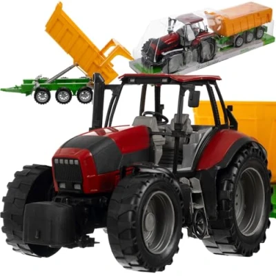 Abbildung von KRUZZEL Spielzeug Abschlepper Ackerschlepper Spielzeugauto, (Spar Set, 1 tlg., hochwertig pädagogisch), hochwertige Materialien