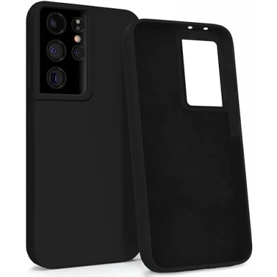 Abbildung von MyGadget Hülle für Samsung Galaxy S21 Ultra Gummierte Handyhülle [ 3 Layer Struktur ] Schutzhülle mit Soft Inlay &amp; Hardcase Cover außen Schwarz