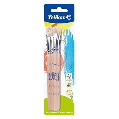 Abbildung von Pelikan Malpinsel Borstenpinsel Set 613 F, 10 teilig, sortiert