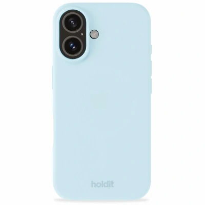 Abbildung von Apple iPhone 16 Hülle Silikon Holdit Hard Case/Backcover Handyhülle Hellblau