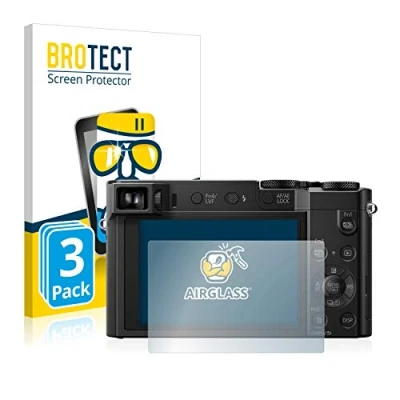 Abbildung von BROTECT Schutzglas für Panasonic Lumix DMC TZ100 (3 Stück) Schutzfolie Panzer Folie Glas [Extrem Kratzfest 9H, Anti Fingerprint, Ultra Transparent]