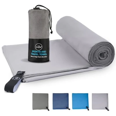 Abbildung von Cozita Mikrofaser Handtuch, superweich und extrem saugfähig, schnell trocknend, maschinenwaschbar, Mehrzweck Reisehandtuch, Gym Strandtuch Badetuch 90 x 180 cm
