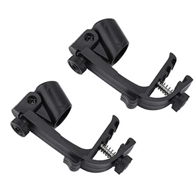 Abbildung von Drum Microphone Clips, 2Pcs Einstellbare Kunststoff Stoßfest Rim Clamp Mikrofon Clip Halter Halterung, Schwarz