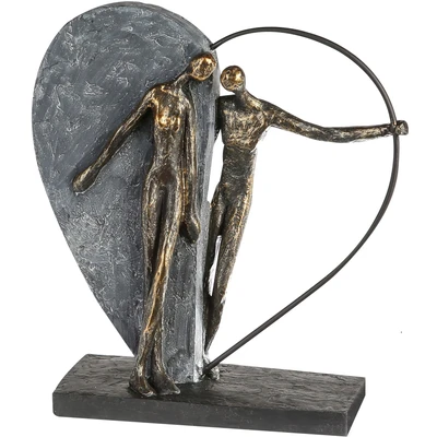 Abbildung von Casablanca by Gilde Dekofigur &quot;Skulptur Heartbeat, bronze/grau&quot;, Dekoobjekt, Höhe 31 cm, Herz Form, Wohnzimmer