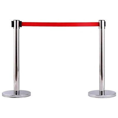 Abbildung von 2 Stück Set FLEXIBARRIER Personenleitsystem Absperrständer Krom ECOLINE 2m Gurtlänge *rot*, Absperrständer, Absperrband, Absperrpfosten