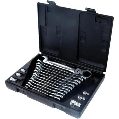 Abbildung von KS TOOLS 503.4868 Ratschen Ringgabelschlüsselsatz 72 19, 8 Chrom Vanadium Stahl mit Adapter