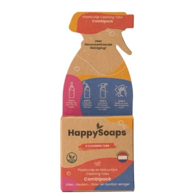 Abbildung von HappySoaps Cleaning Tabs Combipack Alles , keuken glas en sanitairreiniger 32g