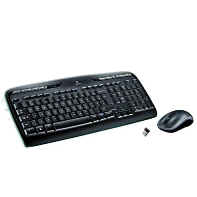 Abbildung von Logitech MK330 Kabelloses Tastatur Maus Set, 2.4 GHz Verbindung via Unifying USB Empfänger, 4 programmierbare G Tasten, 12 bis 24 Monate Batterielaufzeit, PC/Laptop, Spanisches QWERTY Layout Schwarz