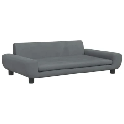 Abbildung von vidaXL Kindersofa, Couch für Kinder, Kindercouch mit runden Kanten, Kindersessel Minisofa Polstersofa Kindermöbel Sofa Kinderzimmer, Dunkelgrau Samt